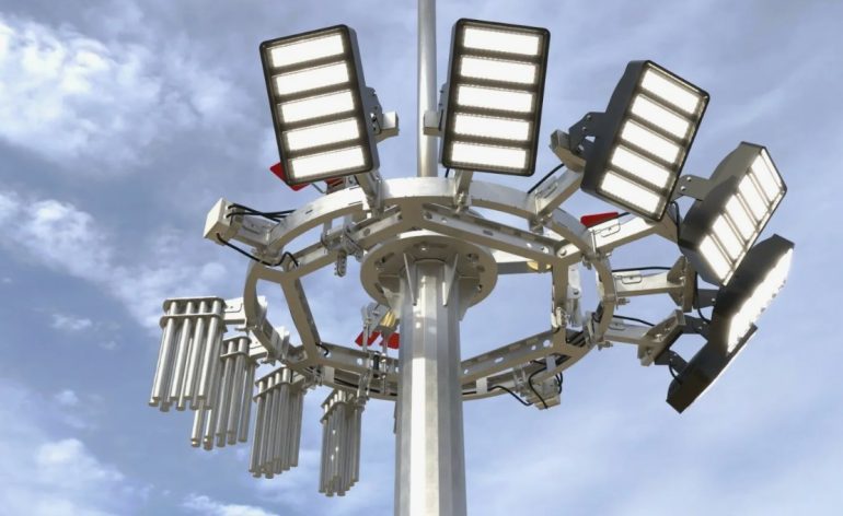 Преимущества мачт освещения ВМО с мобильной короной в промышленности и логистике